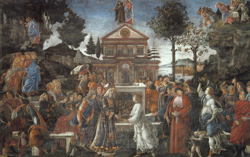 Le prove di Gesù, Botticelli, 1481-82, Cappella Sistina